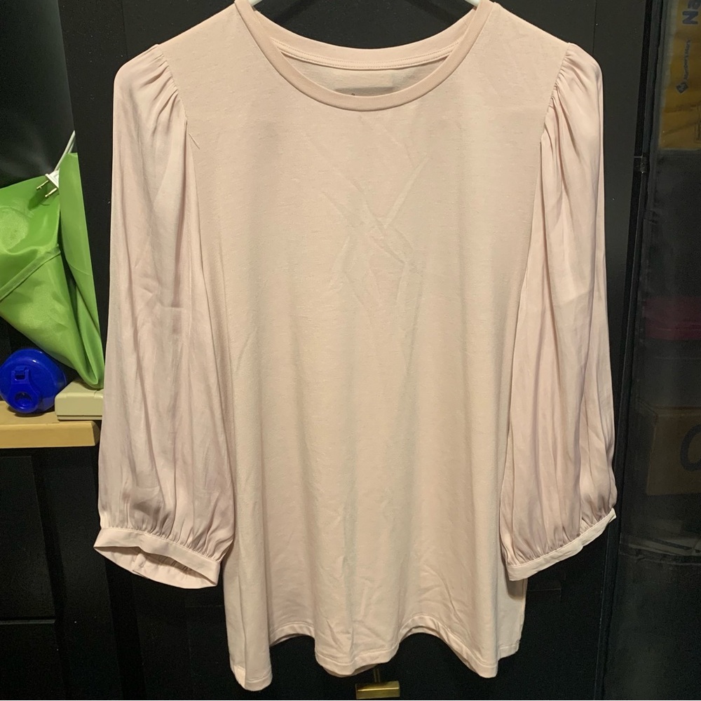 A New Day Light Pink/Blush 3/4 Sleeve Top. Size M. Great Condition!